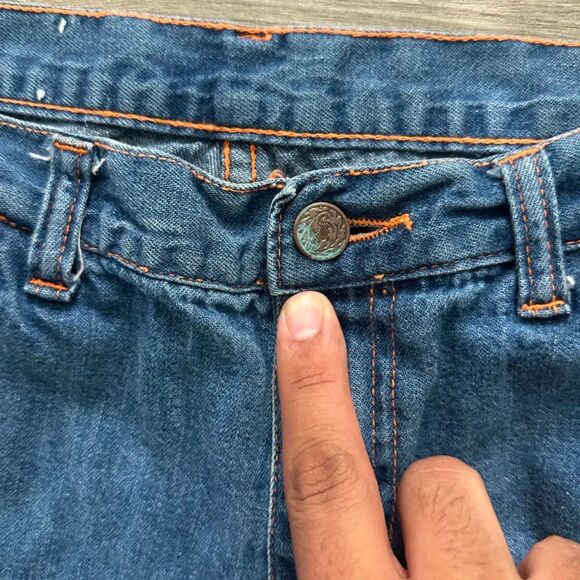 Vintage 60s 70s Denim Carpenter Jeans Size 30x27 - Picture 5 of 8